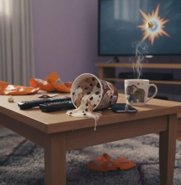 Weekend Watchlist: New Movies and Shows to Binge Right Now Melted ice cream, remotes, and popcorn on coffee table.