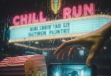 Top 10 Movie Trailers That Gave Us Chills in 2025 Horror movie anticipation: popcorn, phone, reaching arm, neon