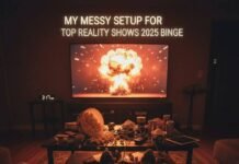 Top Reality Shows Returning in 2025 (and Why Fans Are Excited) Messy couch, TV explosion, all-nighter.