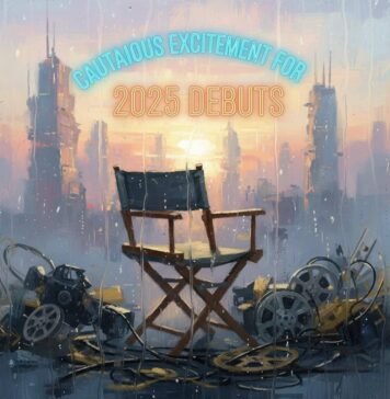 Which Stars Are Making Their Directorial Debut in 2025? A director's chair with film reels in front of a city.