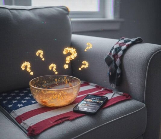 The Ultimate Movie Marathon List for Every Mood Cheeto dust, cracked iPhone, sock on couch.