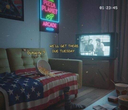 Top 15 Movies You Didn’t Know Were Free to Stream Online Spilled popcorn, CRT TV, socked foot.