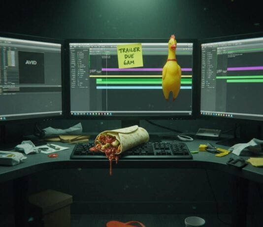 Behind the Scenes: How Movie Trailers Are Really Made Night editor, burrito, rubber chicken.
