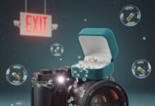 Hollywood Couples Who Secretly Got Married This Year "Paparazzi camera, ring box, diamonds, tabloid, exit sign, wedding bands."