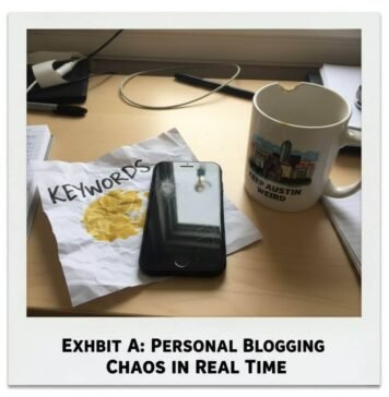 New Releases Round-Up: What Everyone’s Watching This Week Polaroid: desk, keyword printout, iPhone, mug.