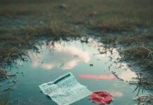 Early Reviews Are in! Here’s What Critics Say About Scorecard and poppy petal in a murky puddle with glitchy reflection.