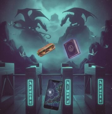 Best Fantasy TV Shows with Incredible World-Building Rune-etched turnstile, dragon roost, cheesesteak, spellbook, iPhone, origami phoenixes.